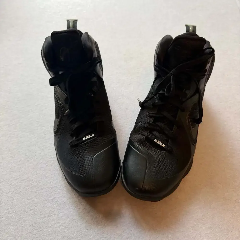 Nike LeBron 9 iD Men’s Size 13 Triple Black Basketball Shoes 512132-991 Rare